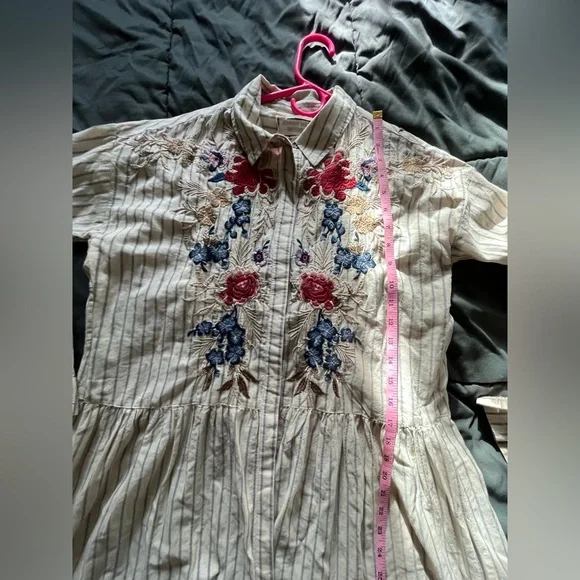 Johnny Was workshop long sleeve embroidered tunic dress top size XS - Picture 10 of 15